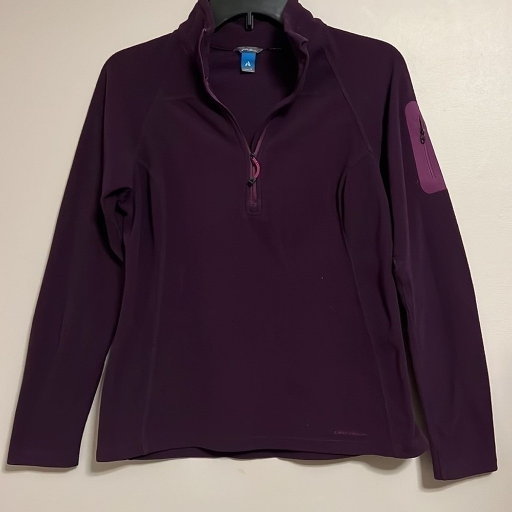 Eddie Bauer Fleece Vampire Gothic Cozy Soft 1/4 Zip Layering Cool‎ Night S